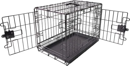 Miniatura 10 de Amazon Basics Jaula portátil y plegable de alambre de metal para perros pequeños con bandeja extraíble, panel divisor, puerta individual, fácil