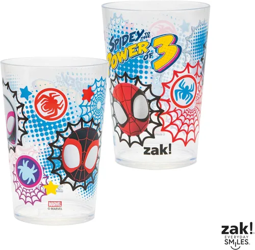 Miniatura 9 de Zak Designs Marvel Spider-Man - Juego de vasos anidables para el hogar, vasos de plástico sin BPA de 14.5 onzas, paquete de 4