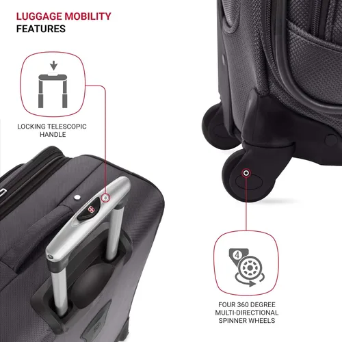 Miniatura 122 de SwissGear - Equipaje suave expandible Sion con ruedas, Negro