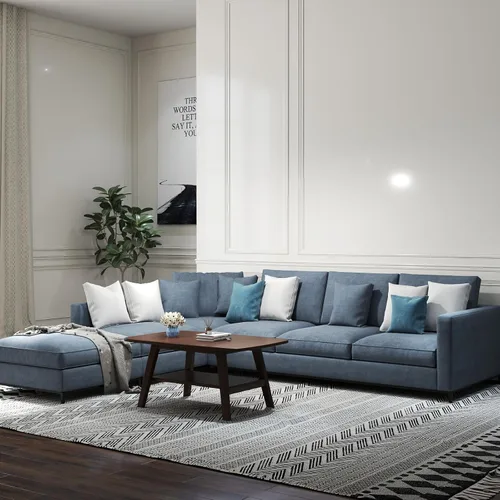 Miniatura 6 de Mesa auxiliar 100% de madera maciza con estante de almacenamiento, mesa central de madera de 2 niveles para sala de estar, mesa rectangular rústica