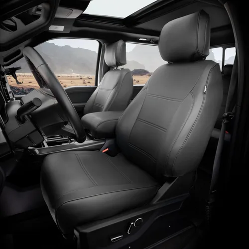 Miniatura 8 de Fundas de asiento para Ford F150, fibra de carbono de ajuste personalizado, accesorios de camiones de cuero XL/XLT 2015-2026