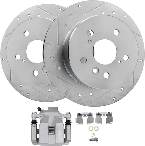 Miniatura 25 de Detroit Axle - Kit de freno delantero para Mercedes-Benz C350e GLC300 2016-2018, E300 2017, E350 2020-2022, frenos de disco perforados y ranurados
