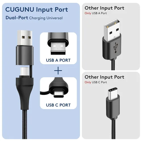 Miniatura 2 de cugunu Cable de carga portátil múltiple USB A/C a Galaxy Watch/USB C, cable de carga inalámbrico magnético para automóvil 2 en 2, compatible