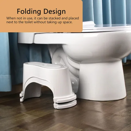 Miniatura 2 de EVRON Taburete de inodoro de 7 pulgadas para adultos, reposapiés movibles separados divididos de dos piezas con posicionamiento flexible, diseño