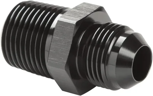 Miniatura 59 de 3AN macho Flare a 1/4 NPT tubo macho 90 grados codo adaptador unión aluminio negro