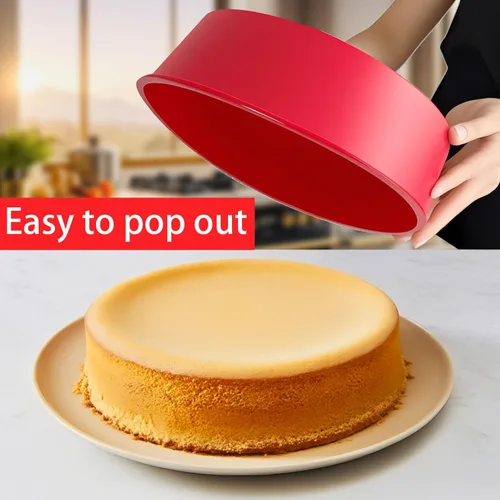 Miniatura 4 de AVIDON Moldes para pasteles de 8 pulgadas, moldes redondos de silicona para tartas de capas, pastel de queso y pastel de chocolate, antiadherentes