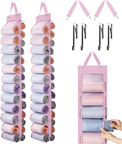 Miniatura 14 de DHSFKBE Organizador de Almacenamiento de Leggings - 2 PCS Organizador de Camisetas, Organizadores de Armario Colgantes y Almacenamiento con 16 Gris