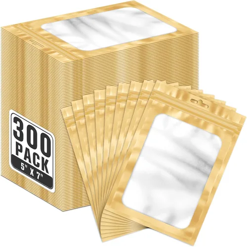 Miniatura 27 de ANZNKU 300 bolsas para bolígrafos, bolsas de Mylar resellables multicolor de 2.7 x 9 pulgadas, bolsas de embalaje con ventana transparente