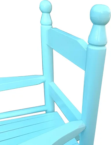 Miniatura 10 de Mecedora para niños, mecedora para niños, mecedora para niños con estructura clásica de madera dura, para niños, niñas, guardería, interior, Azul