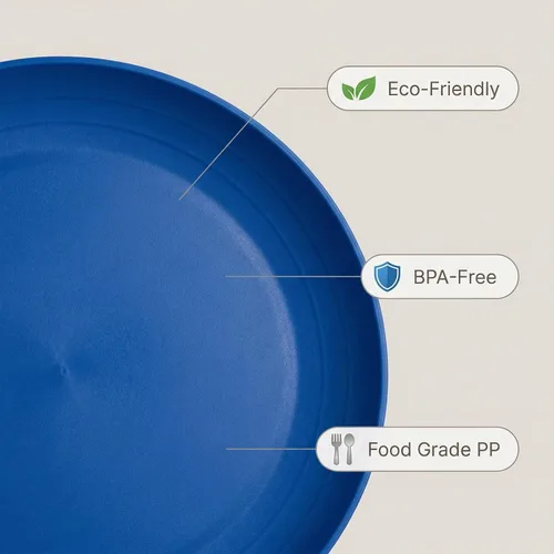 Miniatura 7 de AOYITE Juego de 6 platos de plástico reutilizables de 8 pulgadas, platos de plástico irrompibles, sin BPA, aptos para lavavajillas y microondas
