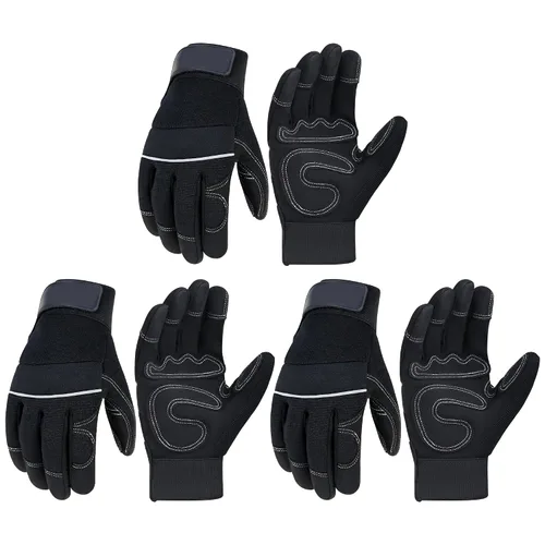 Miniatura 9 de Handlandy - Guantes de trabajo para hombre y mujer, para mecánicos, de seguridad, de uso general, aptos para pantalla táctil, guantes de trabajo