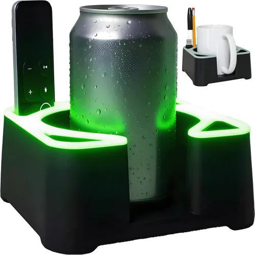 Miniatura 8 de MugBrick - Portavasos de silicona portátil para escritorio, sofá y cama. Apto para lavavajillas, soporte para bebidas antiderrames para oficina, (A)