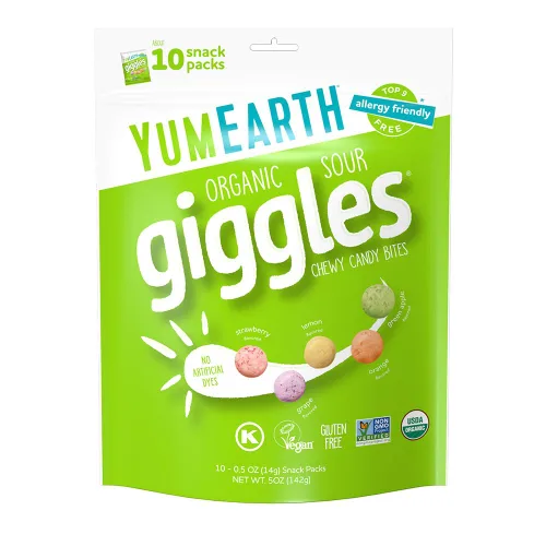 Miniatura 17 de YumEarth Organic Giggles - Caramelos masticables aptos para alérgicos (los 9 mejores gratis), sin colorantes artificiales, sin OMG, sin gluten