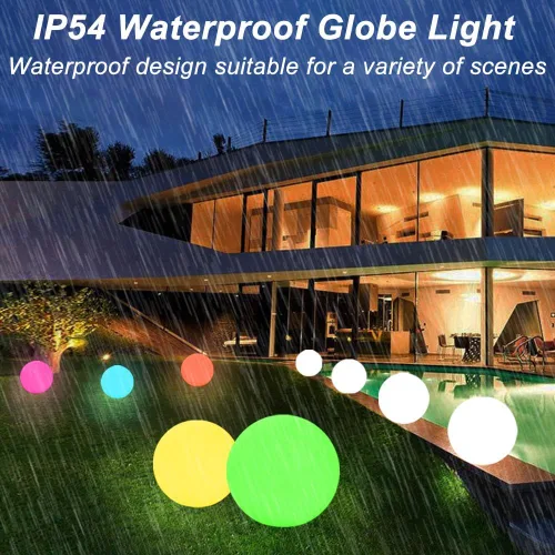 Miniatura 5 de Luz solar de bola brillante de 12 pulgadas para exteriores, luz solar de globo de jardín con control remoto, RGB impermeable que cambia