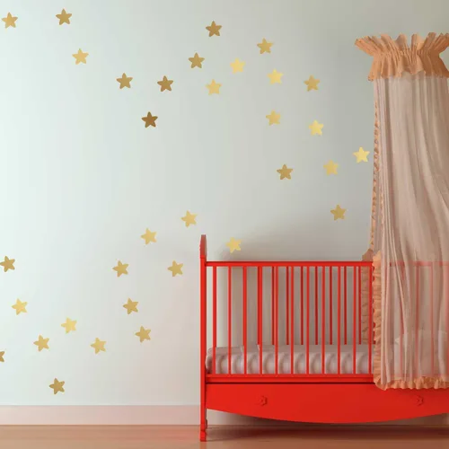 Alcance para las estrellas etiqueta autoadhesiva Set de Oro – Oro beso Cortar Star calcomanías by chromantics