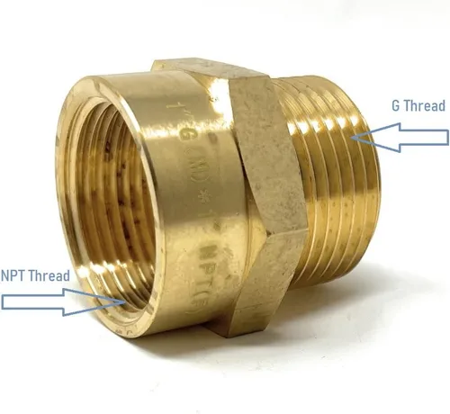 Miniatura 6 de Adaptador de latón sin plomo Cascada, rosca G británica BSPP macho a NPT hembra (1" x 1" (1 pieza))