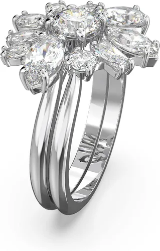 Miniatura 4 de SWAROVSKI Gema Crystal Cocktail Ring Pair Jewelry Collection, Rhodium Tone Finish
