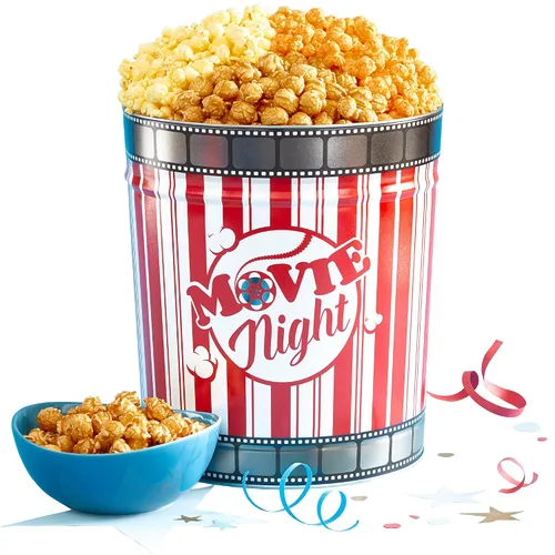Miniatura 4 de The Popcorn Factory Lata de regalo para palomitas de maíz, retro, 3.5 galones (Cheddar robusto, mantequilla, caramelo)