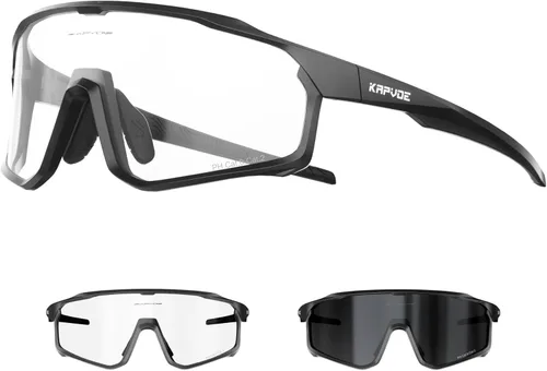 KAPVOE Gafas de ciclismo fotocromáticas para hombres y mujeres, gafas de sol para bicicleta de montaña MTB, deportes, transición, triatlón, carrera