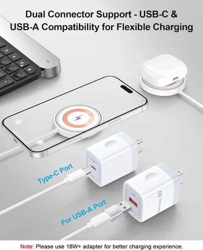 Miniatura 3 de Cargador magnético inalámbrico Magsafe para iPhone 17e, almohadilla de carga para iPhone 17/16/15/14/13/12Series y AirPods Pro 4, cargador