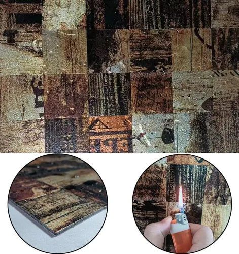 Miniatura 3 de 10 calcomanías de pared de mosaico compuesto de aluminio, impermeables, resistentes al calor, fáciles de cortar, baño/sala de estar/cocina