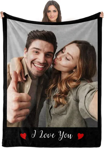 Youltar Manta personalizada con fotos/texto, manta personalizada con fotos para familiares y amigos, Navidad, Halloween, cumpleaños, boda, regalos
