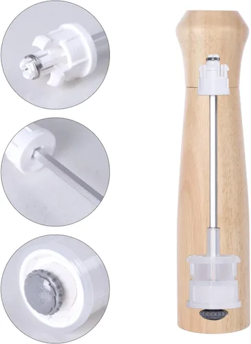 Miniatura 5 de KKC HOME ACCENTS Molinillo de pimienta de madera, molinillo de pimienta de madera, recargable, 10 pulgadas, madera de goma, molinillo de sal, núcleo