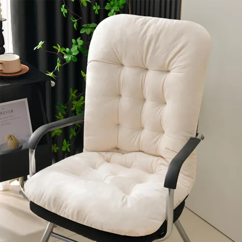 Miniatura 13 de Cojín para silla de oficina, cojín de asiento de felpa con respaldo de apoyo, cojines de escritorio para silla de jugador, silla mecedora reclinable