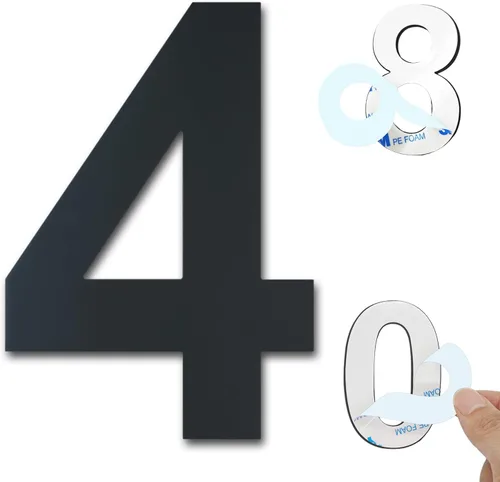 Miniatura 41 de Números de casa autoadhesivos – Números de puerta de acero inoxidable de 6 pulgadas para exteriores – Número de casa grande y moderno, número