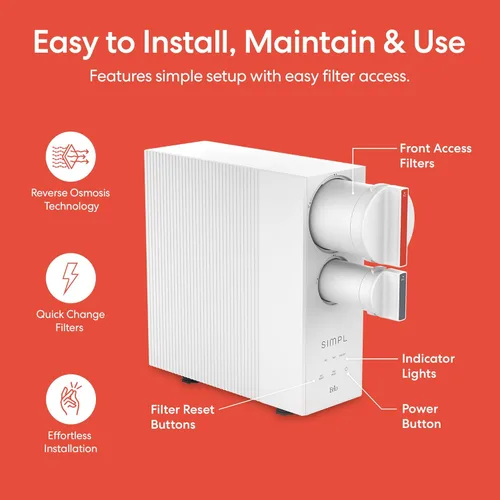 Miniatura 3 de Sistema de filtro de agua sin tanque de ósmosis inversa Brio SIMPL para agua potable limpia Filtración RO de 4 etapas debajo del fregadero