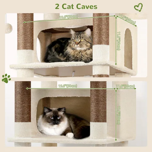Miniatura 3 de Globlazer XXL Árbol Gigante para Gatos, Torre Alta de 83 Pulgadas de Alta Resistencia para Gatos Grandes de Interior, Casa de Gatos de Varios