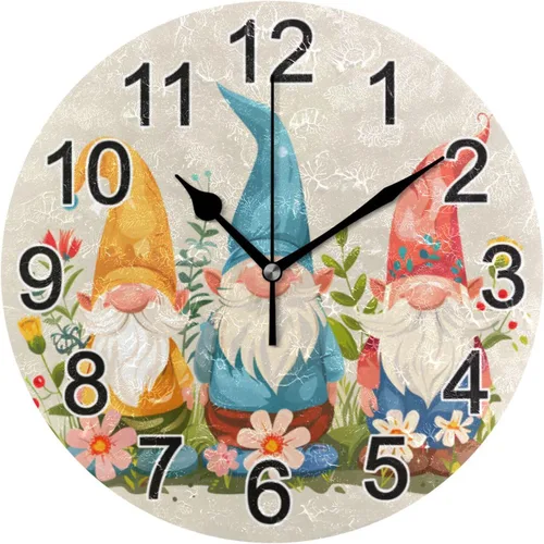 Miniatura 14 de Hummingbird - Reloj de pared de resorte redondo de 10 pulgadas, sin tictac, silencioso, funciona con pilas, reloj analógico atómico de cuarzo