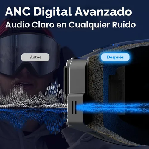 Miniatura 5 de Multifunctional Smart Wireless Ski Goggles with Walkie-Talkie, Anti-Fog Zeiss Lens, Music & Call Function - G03 Negro cilíndrico