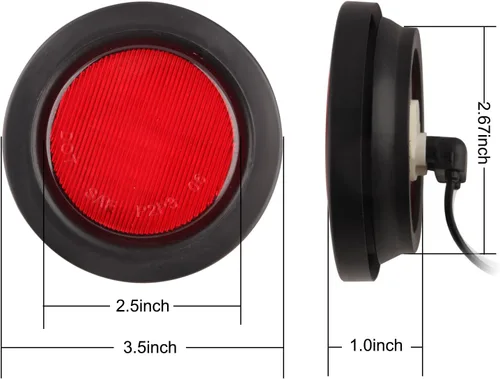 Miniatura 5 de Luces marcadoras LED redondas para remolque de 2.5 pulgadas, 8 ámbar + 8 rojas, luces marcadoras laterales de separación LED redondas de 2.5