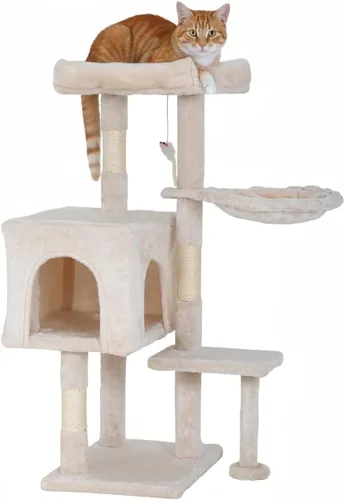 Miniatura 15 de PayLessHere Árbol para Gatos de 54 Pulgadas Torre para Gatos con Poste Rascador para Gatos, Soporte de Condominio para Gatos de Múltiples Niveles