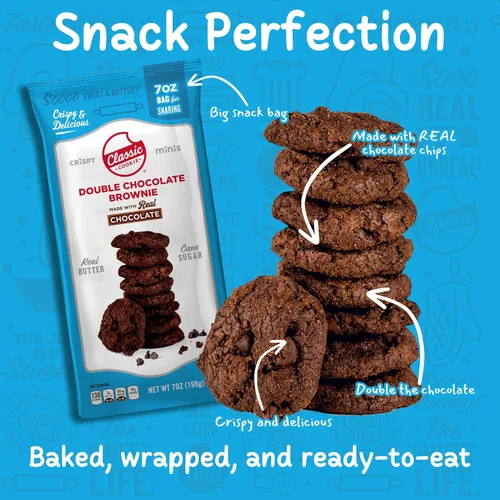 Miniatura 3 de Classic Cookie, Mini galletas crujientes, brownie de chocolate doble de 7 onzas, 2 bolsas