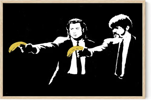Miniatura 22 de HAUS AND HUES Póster de arte callejero Banksy - Arte pop grafiti - Sin marco 12"x16" Banksy Pulp Fiction