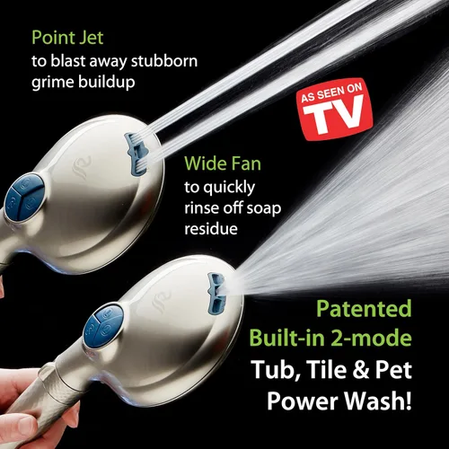 Miniatura 3 de AquaCare High Pressure 6-way Dual Shower Head Combo with Built-in Filter & Power Wash - Clean Tub, Tile & Pets. Remove Chlorine, Lead & Toxins from