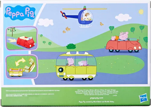 Miniatura 10 de Peppa Pig Peppa's Little Vehicle Playset para niñas y niños, incluye helicóptero, cámper y automóvil, y juego de 5 figuras, juguetes preescolares, a