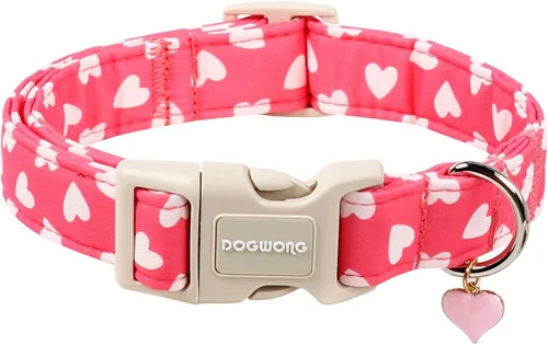Miniatura 13 de DOGWONG Collar de Algodón Navideño para Perro, Collar de Perro Rojo de Papá Noel, Collares Duraderos para Mascotas de Fiestas Navideñas, Lindo Rojo