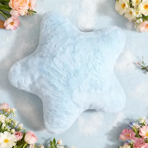 Miniatura 10 de YRXRUS Almohadas de estrella, almohada en forma de estrella negra, regalos de almohada decorativa, bonita decoración de habitación de felpa