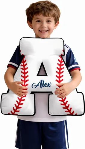 Almohada personalizada de letras de baloncesto con nombre impreso, almohada de baloncesto con monograma personalizado, cojín deportivo, regalos para