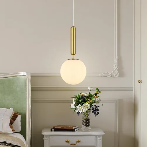 Miniatura 4 de Lámpara Colgante Moderna Accesorio de Iluminación Colgante para Isla de Cocina Luces Colgantes Doradas de Mediados de Siglo con Globo de Vidrio Oro