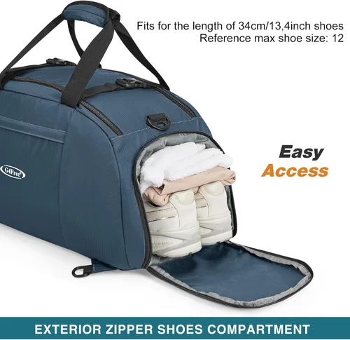 Miniatura 5 de G4Free Mochila de lona de 40L de tres usos para gimnasio, mochila para hombre y mujer, mochila deportiva con compartimento para zapatos, mochila