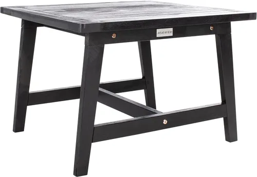 Miniatura 7 de SAFAVIEH Outdoor - Chantelle Lounge Set - Negro y negro - Madera maciza con cojín - Diseño costero de asiento bajo - Ideal para patio, terraza