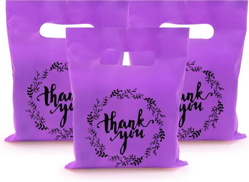 Miniatura 8 de TOSPARTY 100 bolsas negras de agradecimiento para camisetas, bolsas de plástico a granel para restaurantes, 8.7 x 4.1 x 11.6 pulgadas