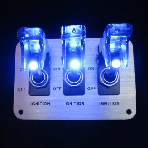 Miniatura 5 de DC 12 V set de interruptores con indicador LED para autos de carrera, Azul