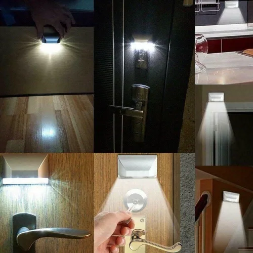 Miniatura 5 de Lámpara de luz de ojo de cerradura con batería PIR infrarrojo IR inalámbrico sensor automático detector de movimiento de puerta con 4 bombillas LED