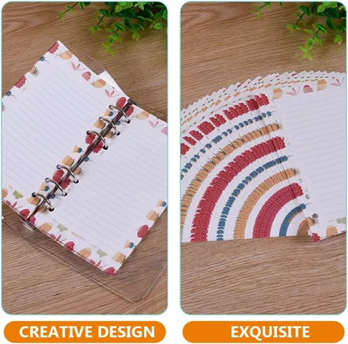 Miniatura 4 de STOBOK Paquete de 100 hojas de cuaderno con rayas anchas para diario