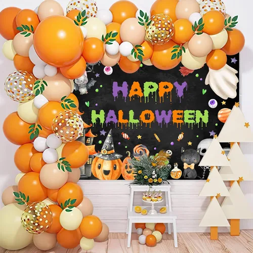 Miniatura 5 de Avezano Telón de fondo de Halloween espeluznante para fiesta de fantasmas para niños, decoración de Halloween, cumpleaños, baby shower, 7 x 5 pies